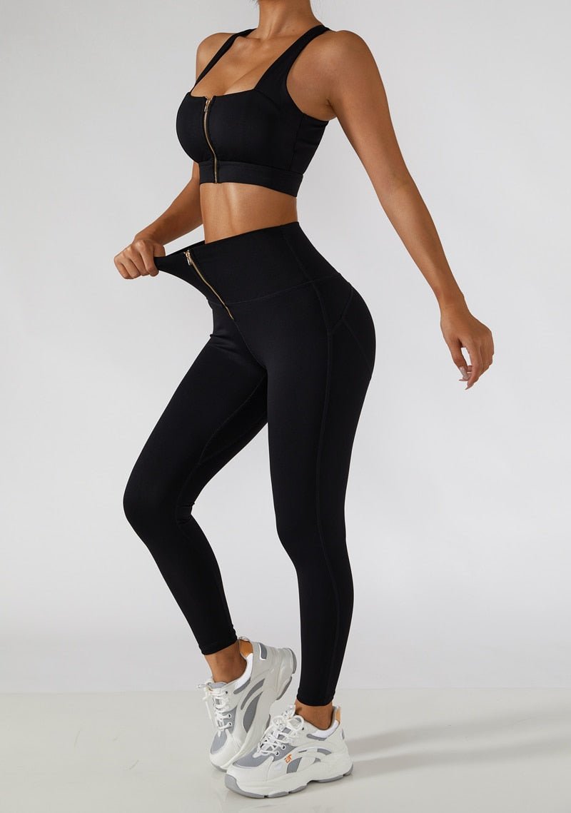  European and American trend fitness suit running set -  shockproof suspender high waist and hip lifting seamless yoga pants (Color  : Black, Size : Small) : Clothing, Shoes & Jewelry