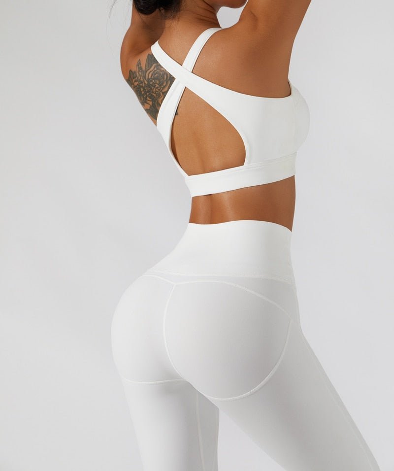 White Rib Seamless Beige Yoga Set For Women And Girls Athletic Fitness Suit  For Gym And Workout Sport Femme Activewear Set 230818 From Diao09, $18.1