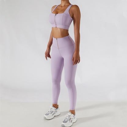 2 Piece Tennis Suit Women Sport Set Gym Clothing Workout Running Set Fitness Yoga Set Women Seamless Leggings Sports Bra +Shorts - Linions