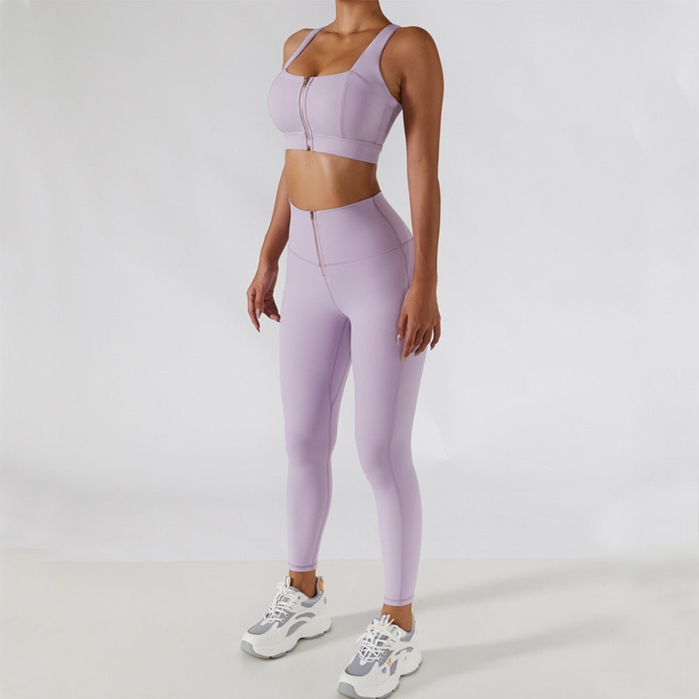 Set Bra Leggings Sports Suit, 2 Pcs Workout Clothes Women