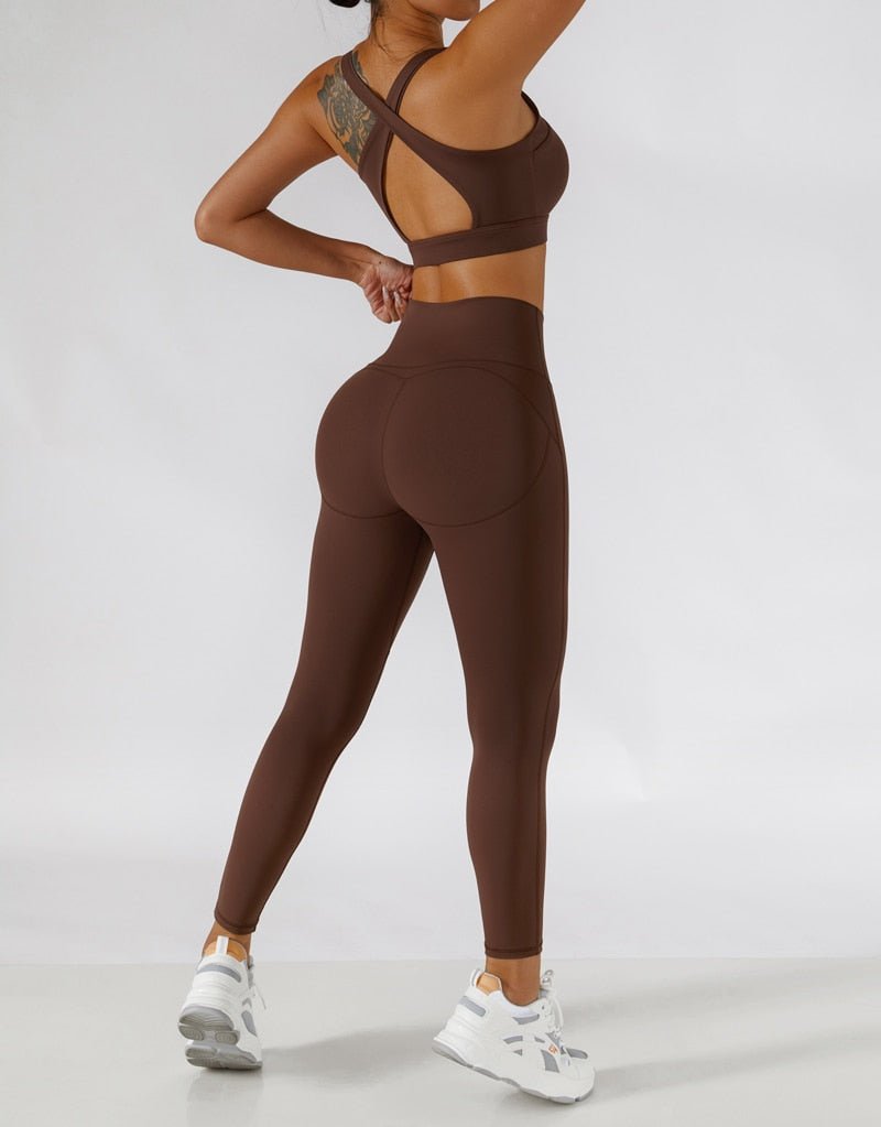 SheIn Women's 2 Piece Workout Tracksuit Seamless Sports Bra and Leggings  Set, Chocolate Brown, Small : : Clothing, Shoes & Accessories