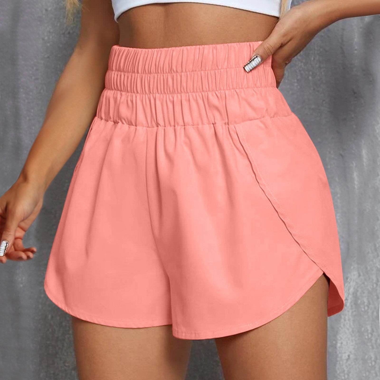  Teen Girl Running Shorts Cute Soft Loose Cozy Lounge Workout  Cotton Linen Elastic Waist Boxer Shorts Dusty Pink M