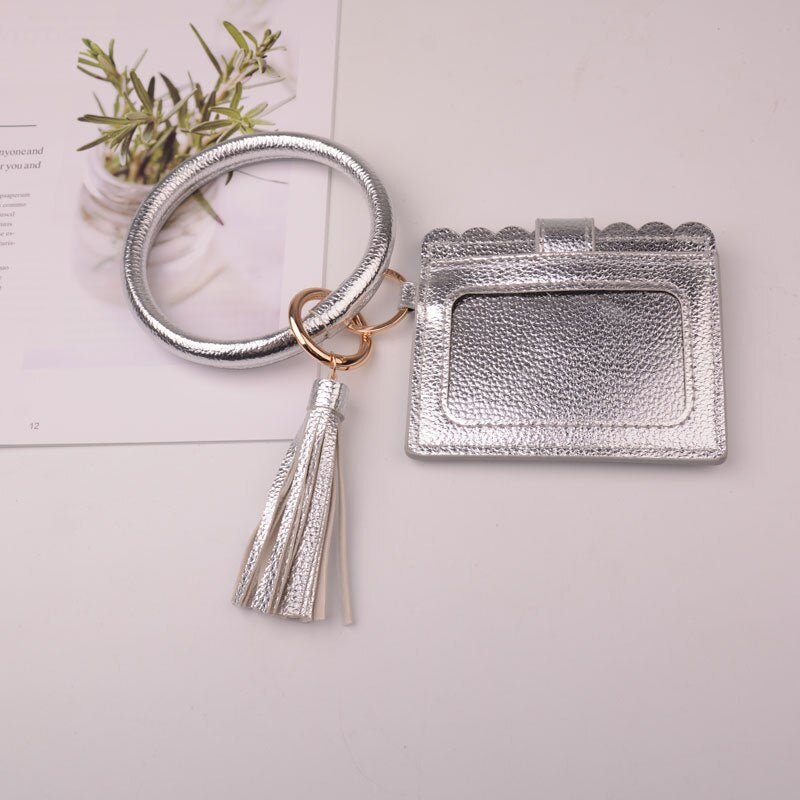 SUNNYCLUE 925 Sterling Silver Plated Faux Suede Keychain Tassels Beaded Key  Ring Purse Bag Handbag Charm 
