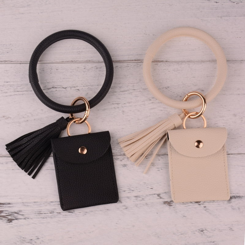 New Faux Leather Tassel Pendant Keyring Bag Purse Key Chain Handbag  Accessories✔