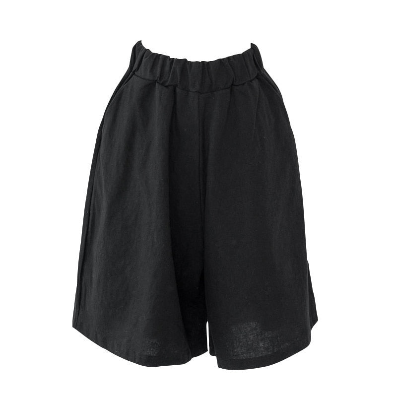 Aayomet Womens Shorts 2024 Summer Loose Plus Pockets Women Casual Shorts  Pants (Black, XXL) 