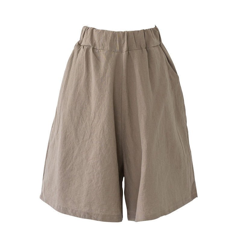 Women Shorts 2023 Summer High Waist Elastic Pockets Ruffles Straight Casual  Mini Short Pant Cotton Fashion