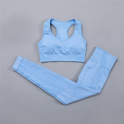Workout Sets For Women 2 Piece Sport Bra Leggings Outfit Baby Blue