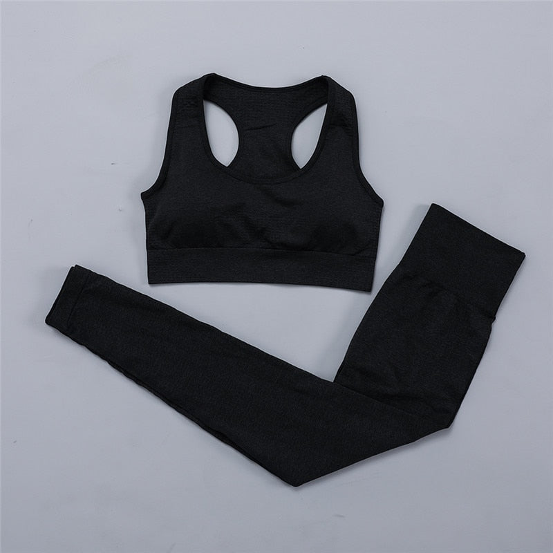 2/3/5PCS Seamless Yoga Set Gym Clothing Workout Clothes Women Gym Set High Waist Sport Outf