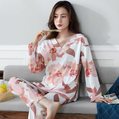 SUO&CHAO S-8XL Plus Size Womens Silk Satin Pajamas Set For Womens
