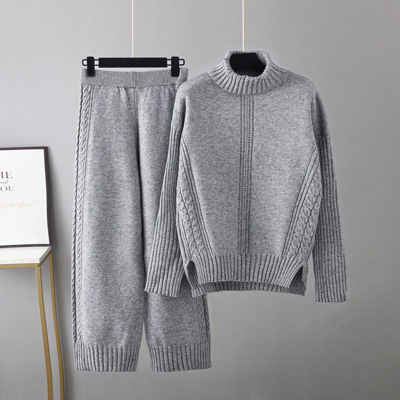 Casual Turtleneck Sweater+Pants - Linions