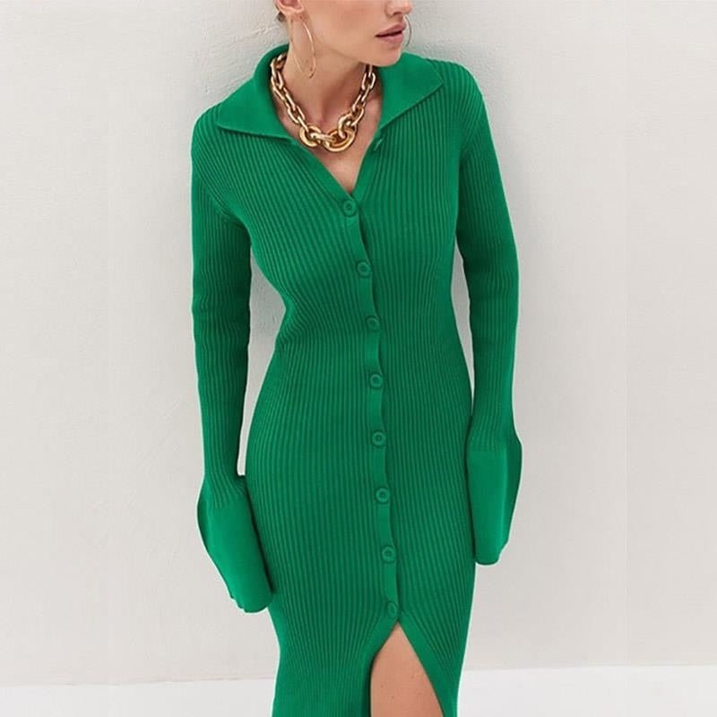 Niuer Women Long Maxi Dresses Sleeveless Knitwear Solid Color Dress Sexy  Crew Neck Green L 