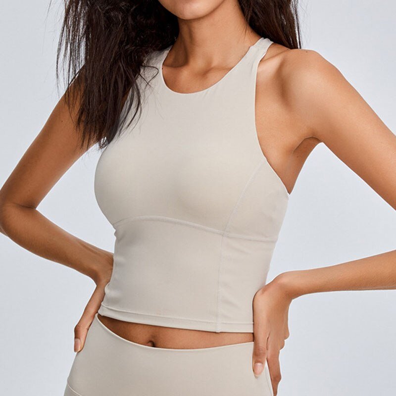 Women's sports bra back cross strap running fitness yoga shock vest –  junqiya