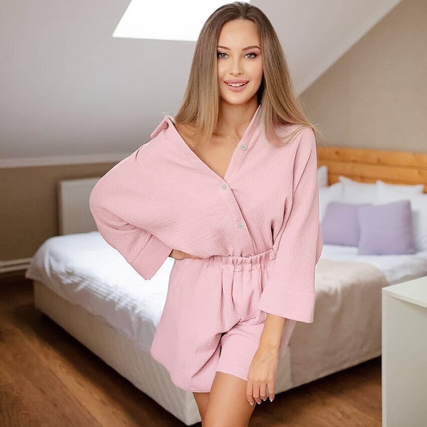STJDM Nightgown,Summer Casual Sleepwear Modal Pajamas for Women Sets Suit  Sleep Tops Shorts Homewear