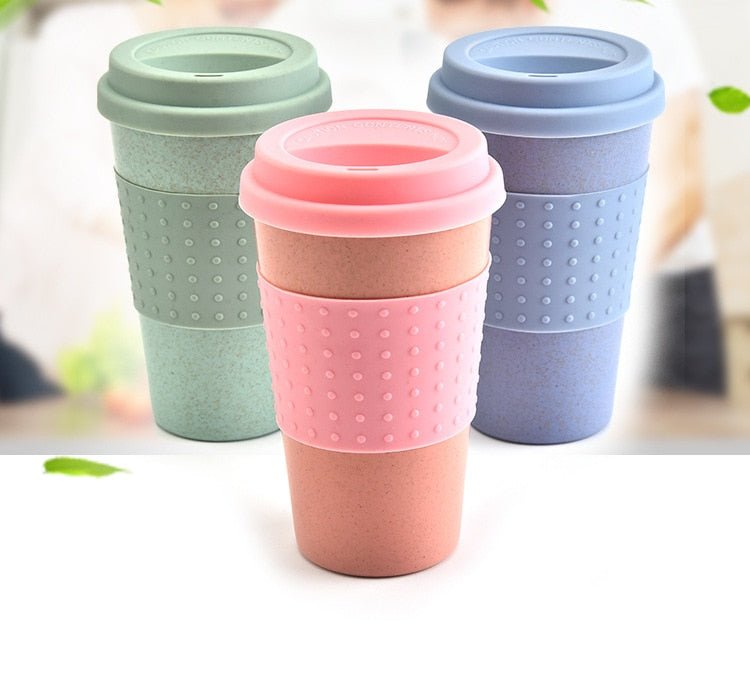 Buy Wholesale China 480ml Wheat Straw Coffee Cup Biodegradable Plastic  Reusable Milk Tea Cup With Lid & Paper Portion Cup at USD 0.0013