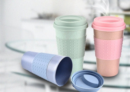 Reusable Coffee Cups with Lids Wheat Straw Portable Coffee Cup Dishwasher  Safe Eco Friendly Coffee Mug Coffee Tea Espresso Cups - AliExpress