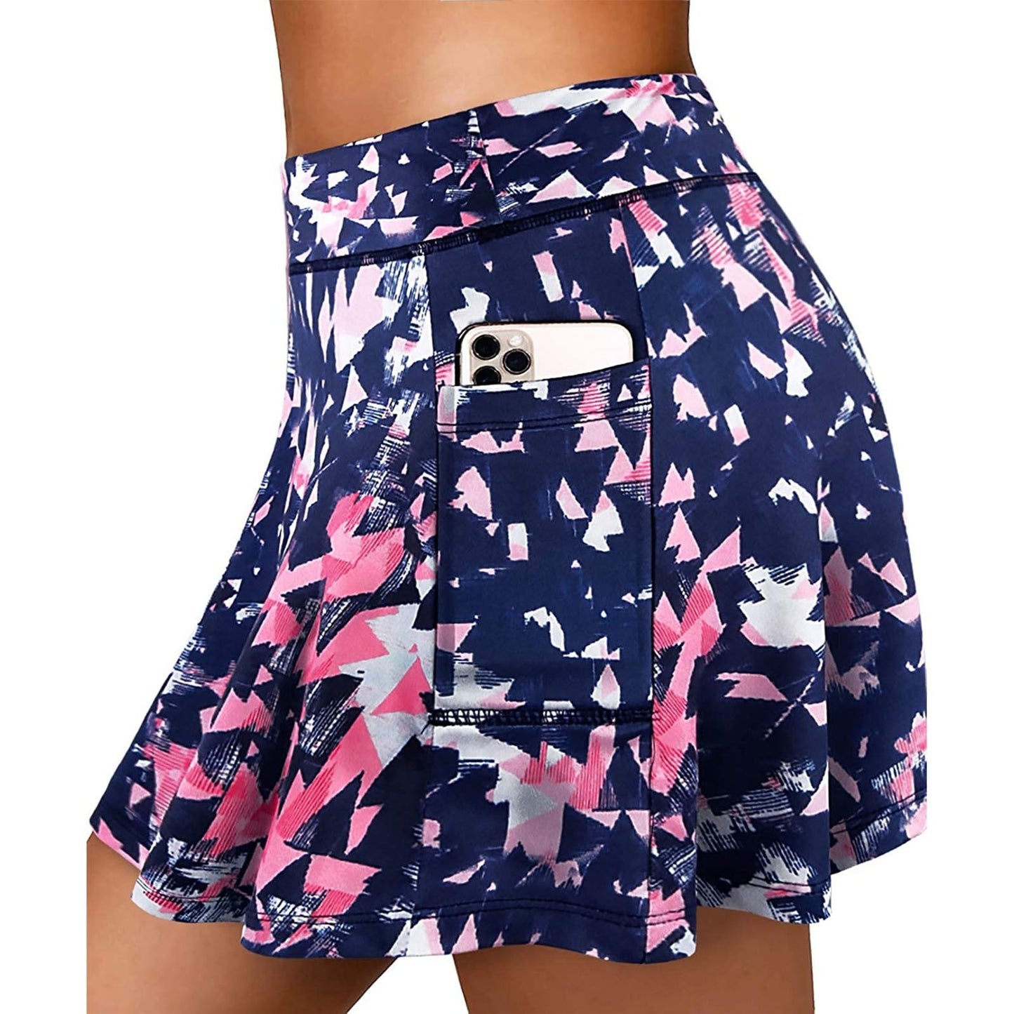 Fashionable Tennis Skorts with Floral Print (with pocket) - Linions