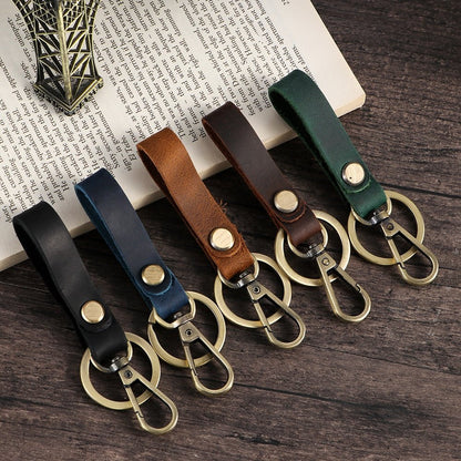 K017 Key Chain Handmade Genuine Leather Car Home Key Ring Strap Holder with  Belt Loop Clip for Keys, Size L - Coffee Wholesale
