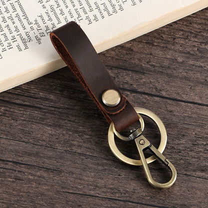 Genuine Leather Pocket For Car Keys Ring Clip Mini Purse Holder Real Cowhide Keychain Women Men Accessories Handmade 2019 Gift - Linions
