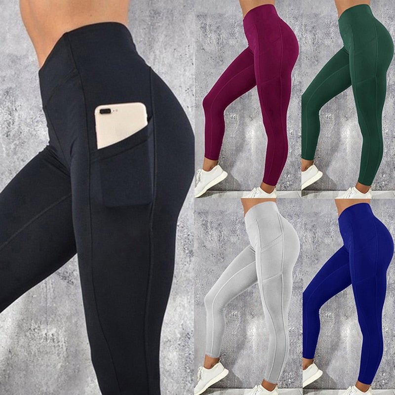 High Waist Gym Leggings (Push Up, with pockets)