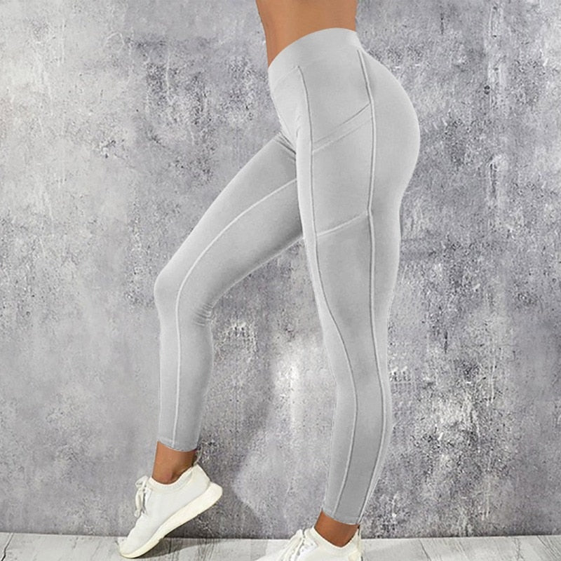 High Waist Gym Leggings (Push Up, with pockets) - Linions