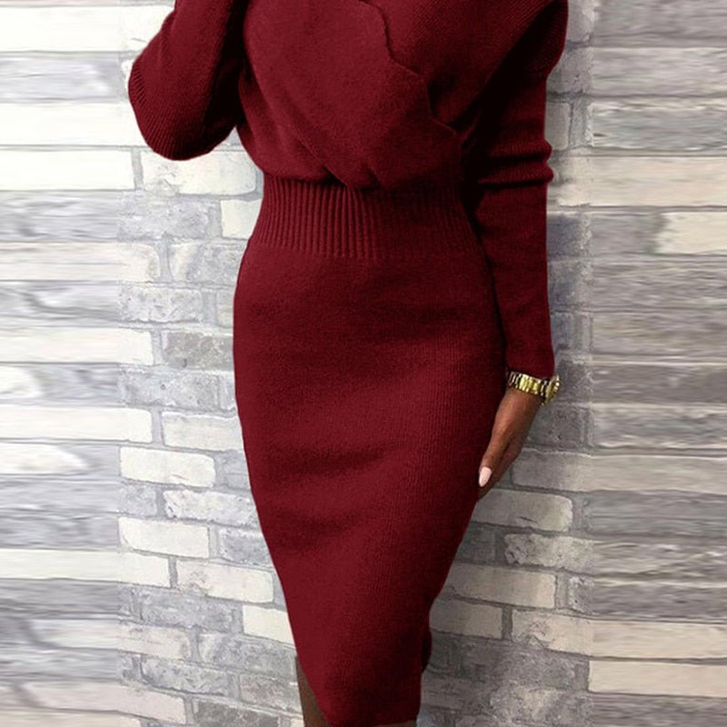 Knitted Elegant Secretary Dress - Linions