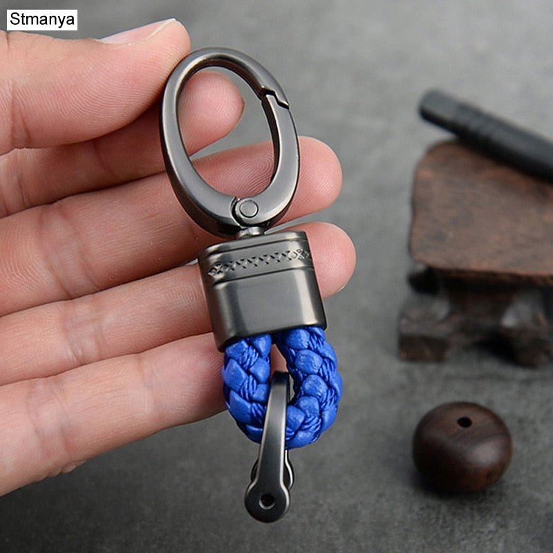 Handwoven Couple PU Leather Keychain Simple Durable Universal Weave Rope  Car Key Ring For Unisex DIY Charm Bag Gift Jewelry