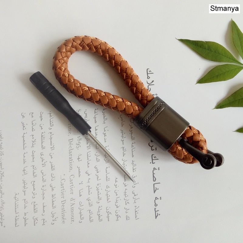 New New hand-woven leather Car Key Ring Men Women rope key chain waist key chain charm Hey Holder Gift Jewelry K2098 - Linions