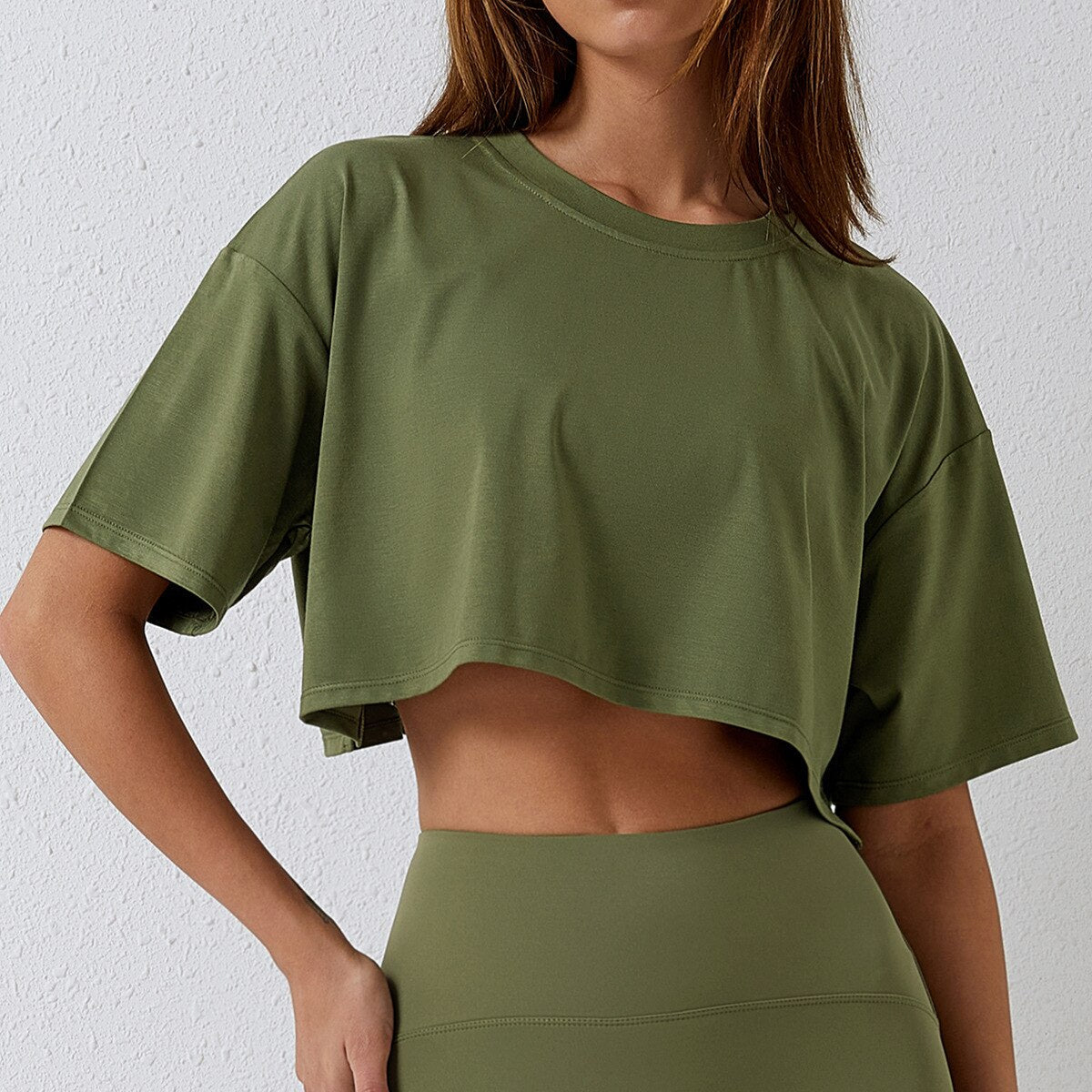 New Design Short Sleeve Cotton Workout Women Yoga Shirts Crop Tops