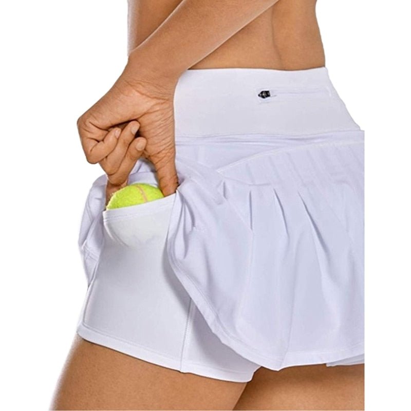 Pleated Plain Tennis Skorts (with pockets) - Linions