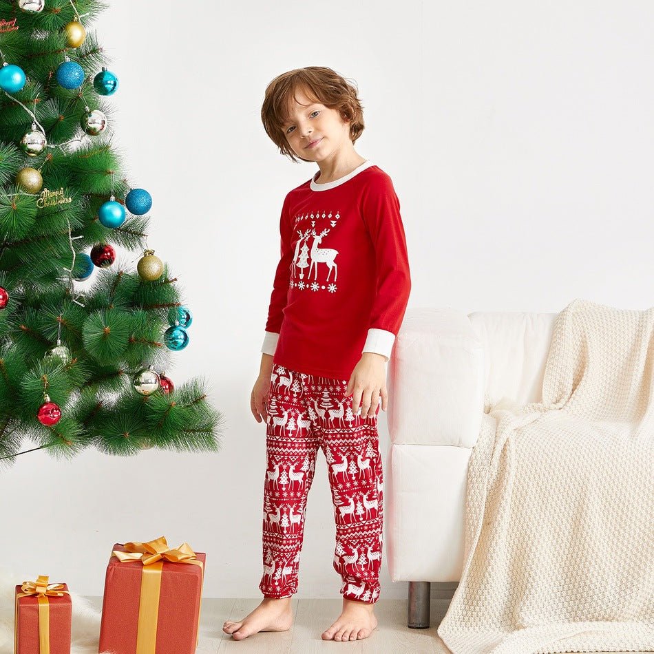 Printed Parent Child Home Service Set Pajamas - Linions