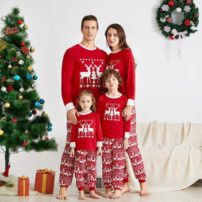 Printed Parent Child Home Service Set Pajamas - Linions