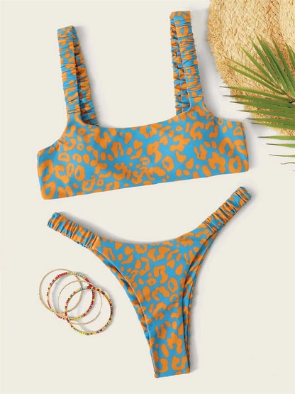 Sexy Micro Bikini 2023 Women Orange Leopard Push Up Padded Thong Swimsuit Female Cut Out Bathing Suit Swimwear Trajes De Baño - Linions