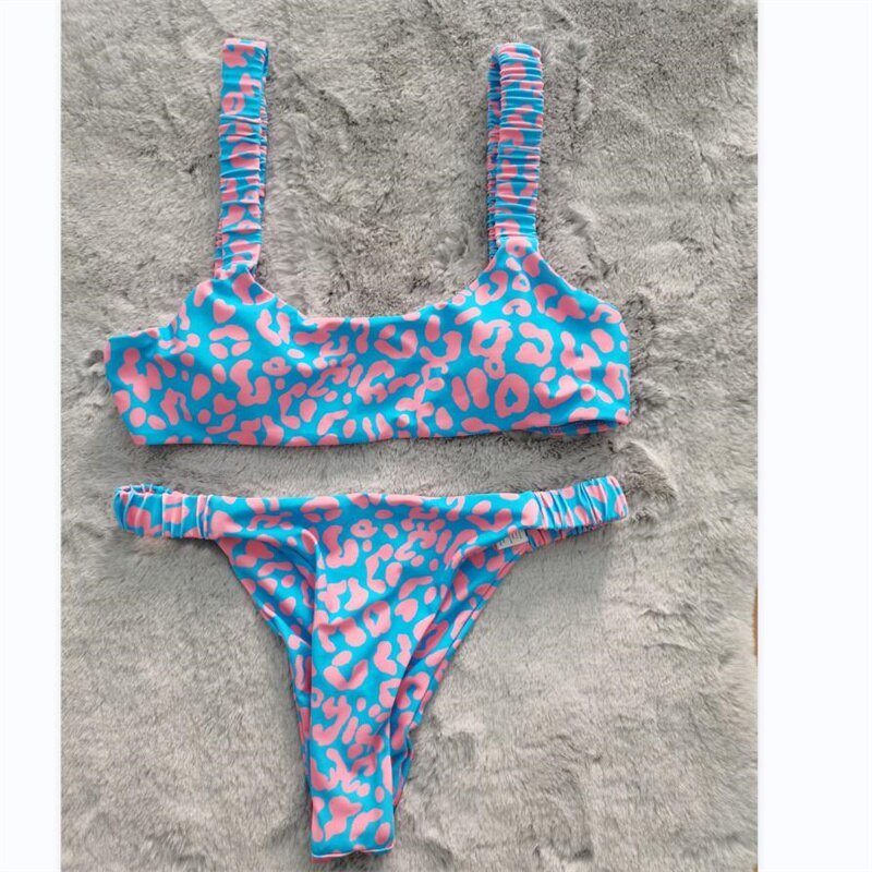 JDEFEG Leopard Bathing Suits for Women Plus Bikini Push-Up