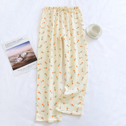 Summer Pajama Pants Women Rayon Casual Home Lounge Wear Elastic Waist Print  Calf-Length Pants Loose Sleep Bottoms Sleepwear - AliExpress