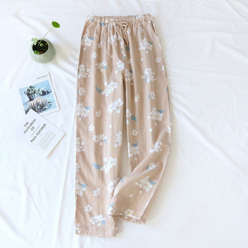 Women's 100% Cotton Summer Trousers Sleeping Pants Large Size Loose Home  Pants Air Conditioning Pants Confinement Pants Spring a