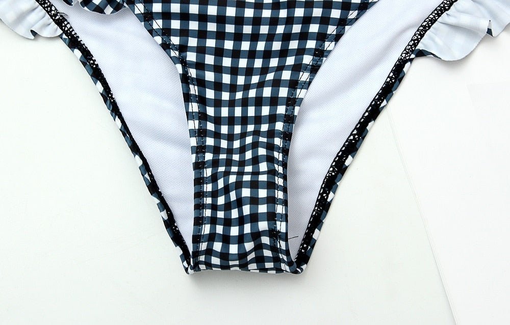 Embrace Style and Confidence with our Plaid Bikini Set