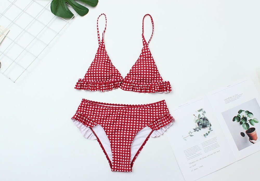 Embrace Style and Confidence with our Plaid Bikini Set