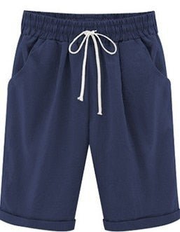 Summer shorts Women Summer Bermuda Shorts Large Size 8xl Loose Casual Sports Stretchy Cotton Straight Leg Breathable Sweatshorts - Linions
