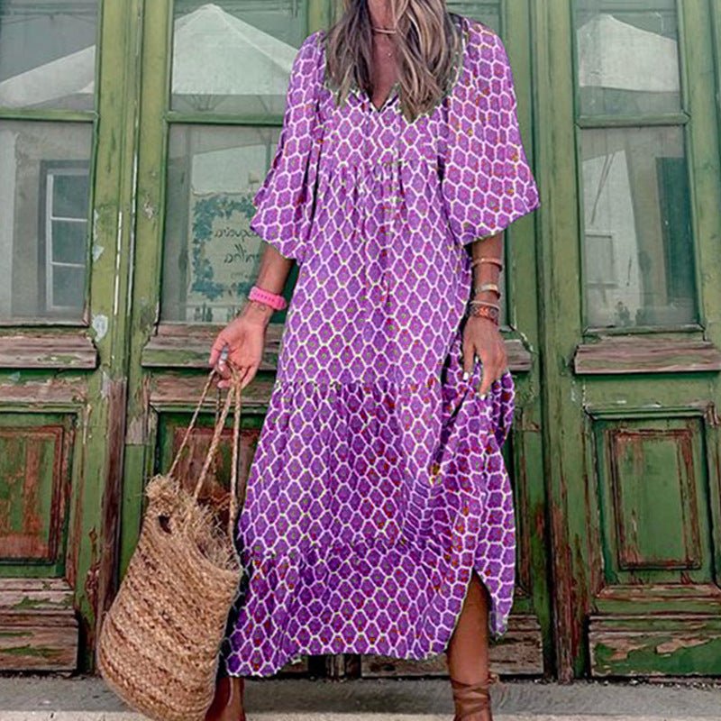 Summer Women's Vintage Printed Bohemian Dress - Stay Cool & Elegant