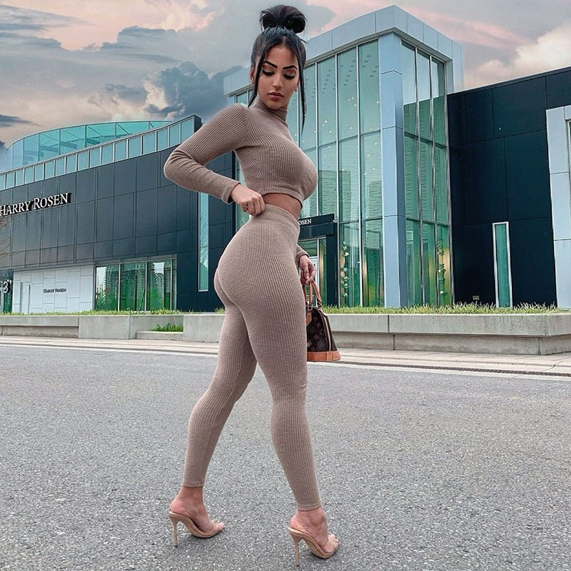 2021 Summer Womens Lace Sheer Two Piece Set Long Sleeve Crop Top And Foot  Net Leggings For Party And Clubwear See Through Outfit X0709 From Musuo03,  $15.23