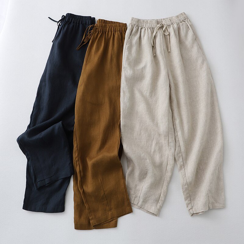 Vintage Cotton Linen Casual Pants: Comfortable & Stylish