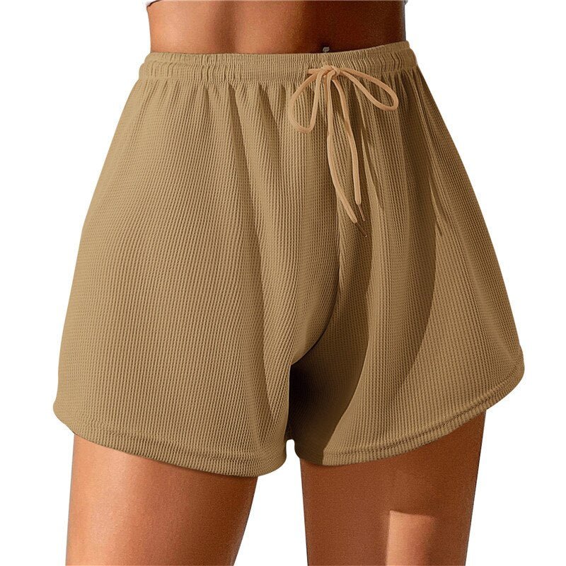 Fashion Women Loose Style Shorts Solid Color Elastic High Waist Sweatpants  Shorts