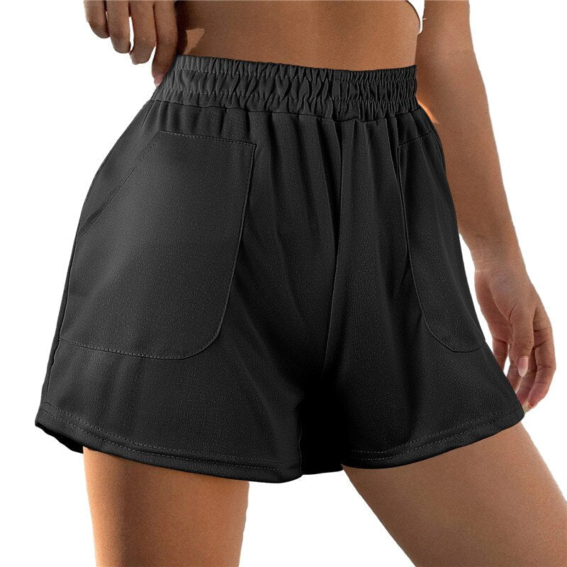 Women Shorts Casual Jogging Running Fitness Trouser Large Size High-Waist Loose Lady Elastic Streetwear Fashion Sports Pants - Linions