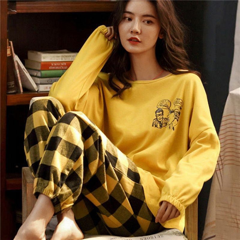 Hanxiuju Spring Autumn Royal Vintage Pajamas Sets For Lady Soft Cotton Long  Sleeve Sleepwear Comfortable Home Clothes